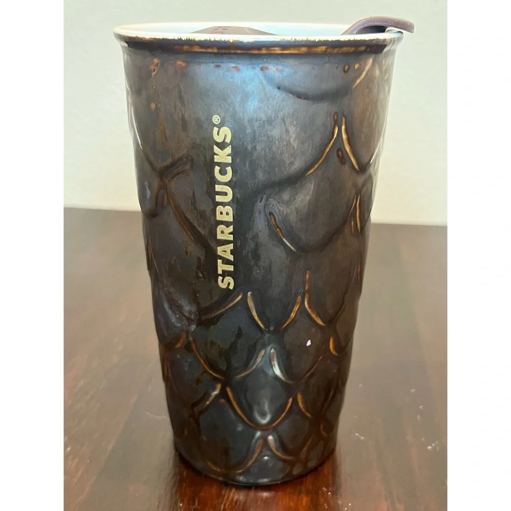 Starbucks‎ Bronze Mermaid Scales Anniversary Cermamic Mug Tumbler